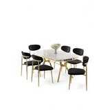 Hanah home Set trpezarijskog stola i stolica (7 delova) Olya White Marble Gold Black | Eponuda.com