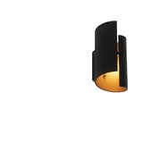 QAZQA Pametna stenska svetilka črna z zlato notranjostjo vključno z WiFi G9 - Faldo