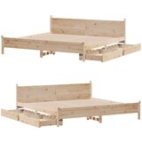 vidaXL Posteljni okvir brez vzmetnice 200x200 cm trdna borovina | Shoptok.si