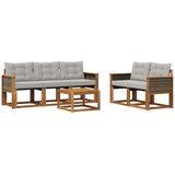 vidaXL Zunanja garnitura za sedenje 6 pcs Naravna in svetlo siva, (5000281762) | Shoptok.si