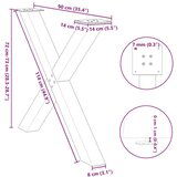  Noge jedilne mize v obliki črke X 3 kosa 90x(72-73) cm jeklo, (21828589) | Shoptok.si
