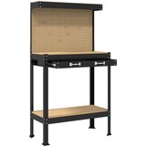  Radna klupa Crna 81 x 41 x 145 cm Projektirano drvo i metal | shoptok.hr