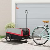 vidaXL Kolesarska prikolica črna in rdeča 45 kg železo | Shoptok.si