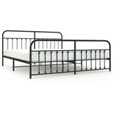 Metalni okvir kreveta uzglavlje i podnožje crni 193x203 cm | shoptok.hr