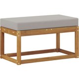  Vanjska stolica klupa s jastukom Prirodna 79 x 43 x 37 cm - Prirodna i svijetlo siva 80 cm Otvoreno područje nogu | shoptok.hr
