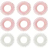 set spiralnih gumica za kosu pink