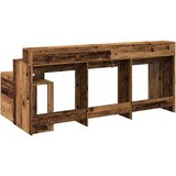  Radni stol s LED svjetlima boja starog drva 200x104x91cm drveni | shoptok.hr