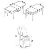 Hanah home set trpezarijski sto i 6 stolica roz baroque black | ePonuda.com