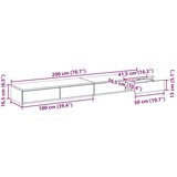  Nočne omarice Siva sonoma Iverna plošča 200 x 36.5 x 16.5 cm, (22008095) | Shoptok.si