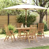  Vrtni set za objed 5 kom. Smeđa Čvrsto teak drvo | shoptok.hr
