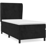 vidaXL Box spring postelja z vzmetnico črna 90x200 cm žamet, (20896241) Cene