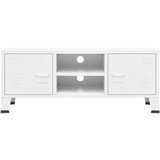 vidaXL industrijska TV omarica bela 105x35x42 cm kovina | Shoptok.si