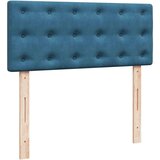 vidaXL Box spring postelja z vzmetnico temno moder 120x190 cm žamet | Shoptok.si