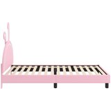  Krevet za djecu s uzglavljem Ružičasta 90 x 190 cm PU | shoptok.hr