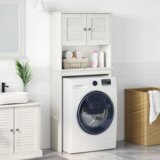 vidaXL Ormar za perilicu rublja s policom s pohranom s vratima Bijela 72.5 x 27 x 161 cm | shoptok.hr