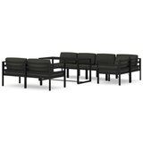 vidaXL Vrtna sedežna garnitura 8-delna z blazinami aluminij antracit, (20760864) | Shoptok.si