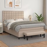  The Living Store Box spring postelja z vzmetnico kapučino 140x200cm umetno usnje - Box Spring Postelja, (21511882) Cene