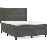 The Living Store Box spring postelja z vzmetnico temno siva 140x200 cm žamet - Box Spring Postelja, (21489928) | Shoptok.si