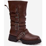 Boto Insulated women's boots with straps and buckles brown Ivaline | Shoptok.si