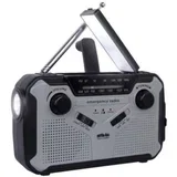 SOS 112 vanjski radio UKW (1014), MW (1018) radio za hitne slučajeve funkcija punjenja baterije, ručna obrtaljka, solarni panel, džepna svjetiljka, mogućnost punjenja crna/srebrna