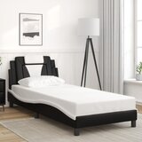  The Living Store Posteljni okvir z vzglavjem črn in bel 90x200 cm umetno usnje - Posteljni Okvir, (21523672) | Shoptok.si