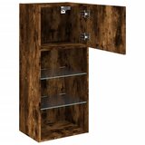 TV ormarić s LED svjetlima boja dimljenog hrasta 40,5x30x90 cm | Eponuda.com