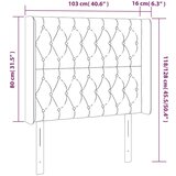  Uzglavlje s ušima tamnozeleni 103x16x118/128 cm baršunasti | shoptok.hr