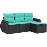  4-dijelni set vrtnih sofa od poliratana s jastucima crni | shoptok.hr
