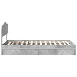  Postelja s shranjevanjem z vzglavjem Betonsko siva 90 x 190 cm, (5000105810) | Shoptok.si