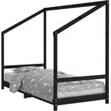  Okvir za dječji krevet crni 90 x 190 cm od masivne borovine | shoptok.hr
