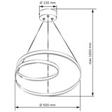  LED luster na sajli ZEFIRA, LED 40 W, 230 V, 4000 K (neutralna bela), prečnik 50 cm, hrom | Eponuda.com