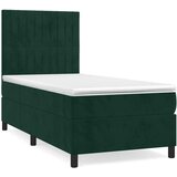 Box spring krevet s madracem tamnozeleni 90x190 cm baršunasti | shoptok.hr