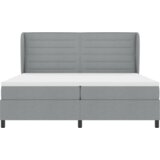 Box Spring Postelja z Vzmetnico Svetlo Siva 200x200 cm Tkanina, (22051262) | Shoptok.si