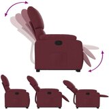  Naslonjač na podizanje od tkanine crvena boja vina | shoptok.hr