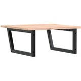  Zidna polica za umivaonik od čelika i masivne hrastovine Smeđa 60 x 60 x 2 cm | Shoptok.si