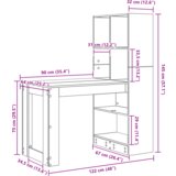  Stol s policom s pohranom hrast artisan 122 x 67 x 145 cm | shoptok.hr