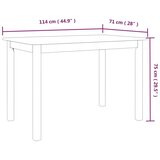 vidaXL Blagovaonski stol bijeli 114 x 71 x 75 cm od drva kaučukovca | shoptok.hr