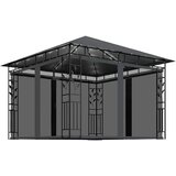  Sjenica s mrežom i LED svjetlosnim trakama 3x3x2,73 m antracit | shoptok.hr