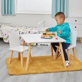 Kinder Home dječji stol s 2 stolčića, drveni, bijeli | shoptok.hr
