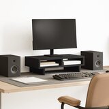  Stalak za monitor crni 50 x 27 x 15 cm od konstruiranog drva | shoptok.hr