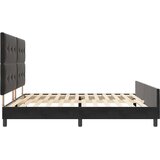  s opruga kutije s uzglavljem Crna 200 x 200 cm Baršun | shoptok.hr