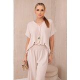Kesi Włoski Set with necklace blouse + pants beige Cijene