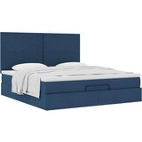 vidaXL Otomanski posteljni okvir z vzmetnico moder 160x200 cm blago | Shoptok.si