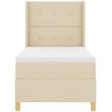  Krevet s opruga kutije s LED trakama Krema 100 x 200 cm tkanina | shoptok.hr