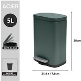 Spirella Temno zelen jeklen koš za smeti s pedalom 5 l Akira – | Shoptok.si