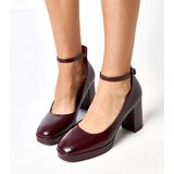  Burgundy Patent Leather Pumps on a Chunky Heel Batuma | Shoptok.si