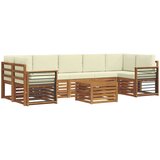  Set vanjskih sofa 8 kom. Prirodna i krem Čvrsto drvo akacije | shoptok.hr