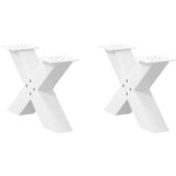 Furnova Noge kavne mize v obliki črke X 2 kosa Bela 60x(30-31) cm Jeklo, (21915824) Cene