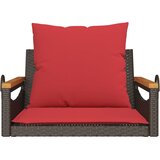  Klupa za ljuljanje s jastucima smeđa 63x62x40 cm od poliratana | shoptok.hr