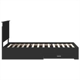  Krevetna konstrukcija s uzglavljem Crna i srebrna 90 x 200 cm | shoptok.hr